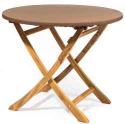 Teak-Safe braun: Tisch rund bis  Ø130 cm 